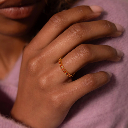 Multiple Sclerosis Awareness Unbreakable Spirit Eternity Bezel Ring