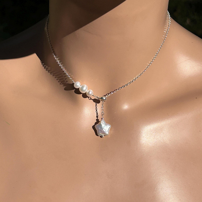 To My Friend You Are Not Alone Star Pearl Necklace