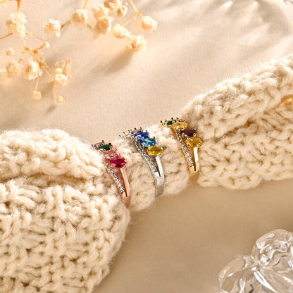 Grandma’s Tear of Joy Mother’s Day Gift Birthstone Ring