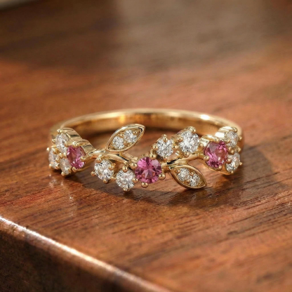 I Am Choosing Me Pink Leaf Ring