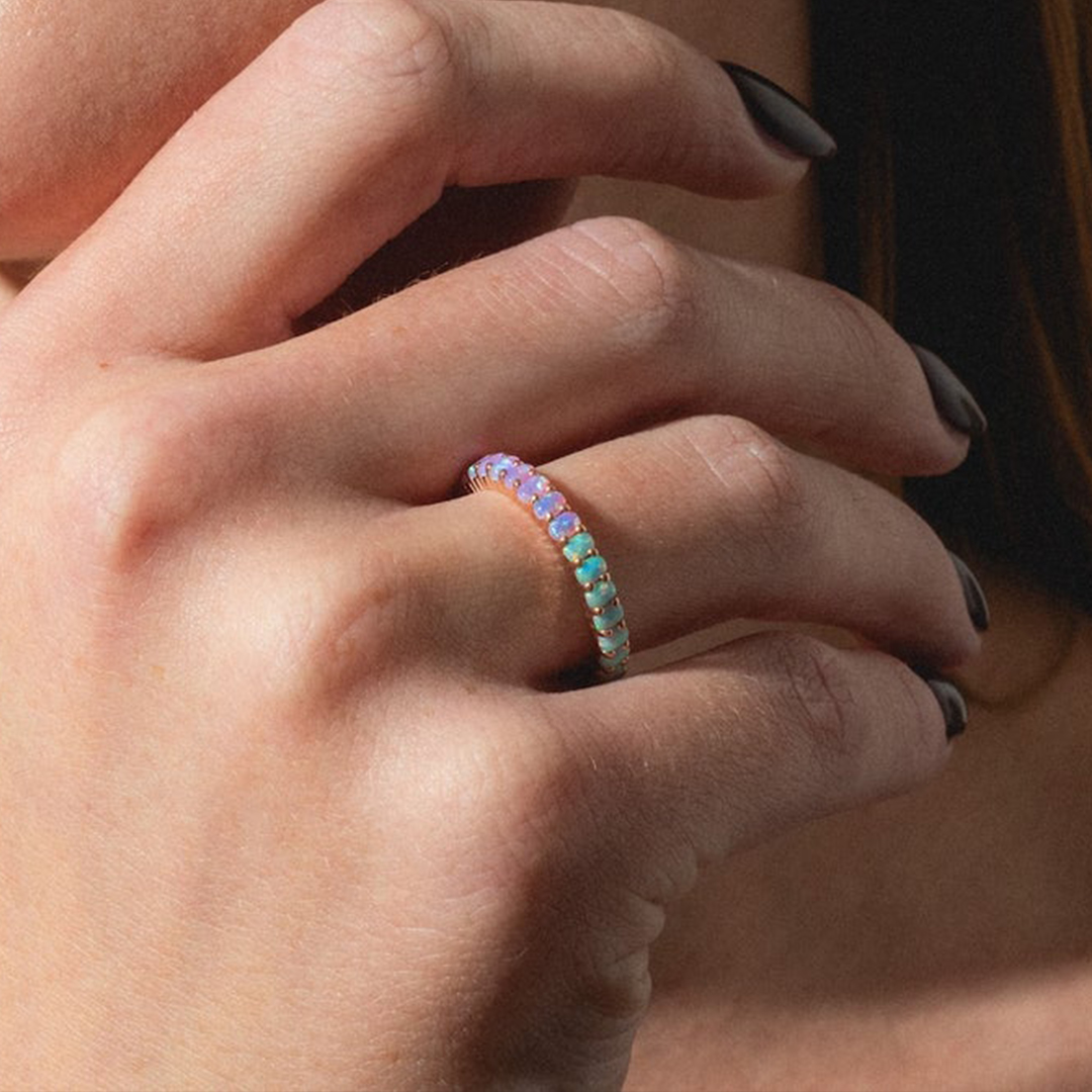 Forever Remembered Rainbow Bridge Opal Ombre Dual Ring