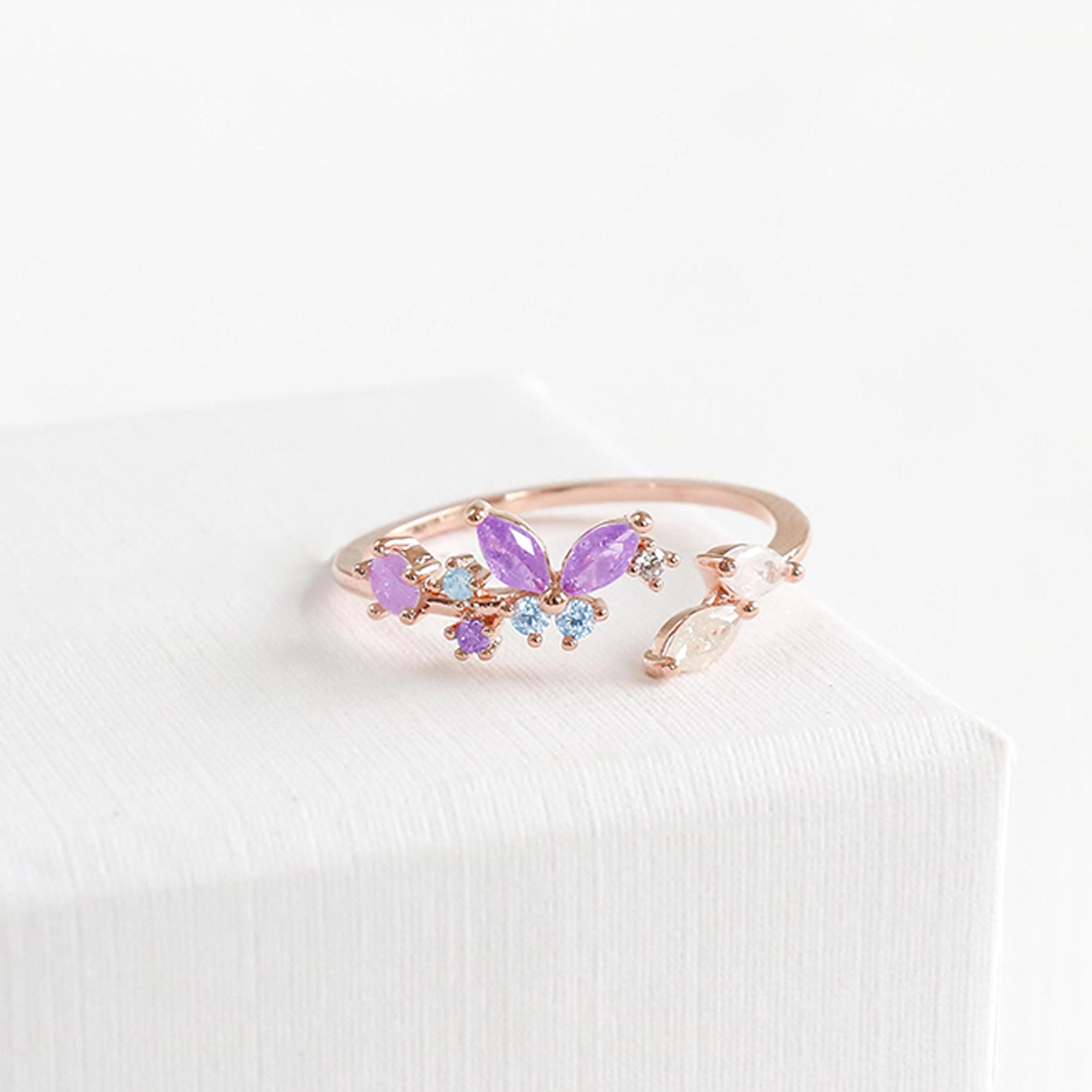 Thyroid Healing Wings Butterfly Ring