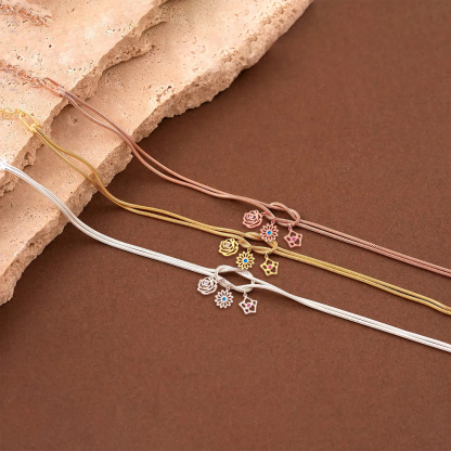 Personalized 1-12 Flowers Gift For Grandma Knot Bracelet