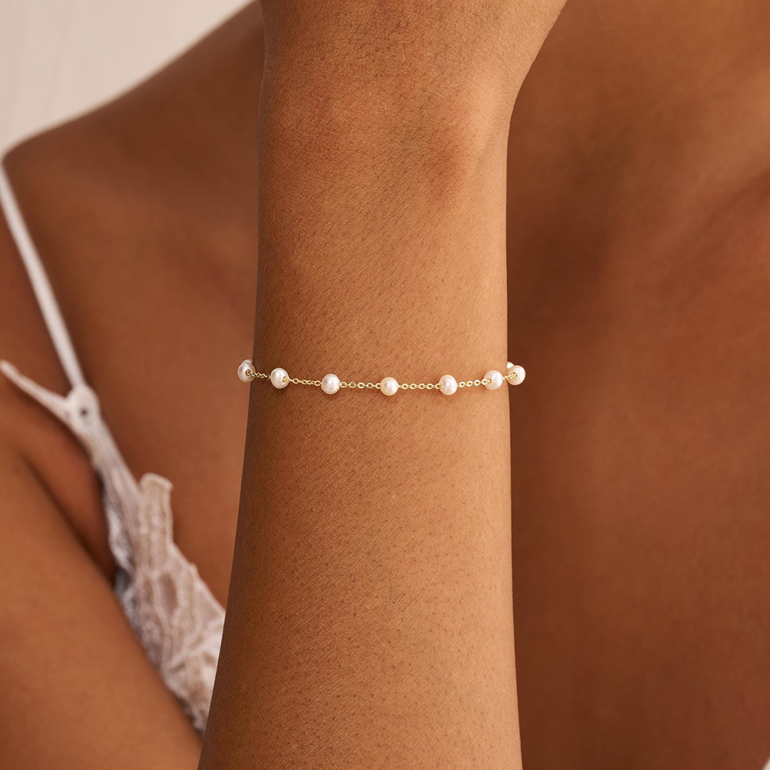 Memorial Father's Day Gift Minimalist Pearl Bracelet