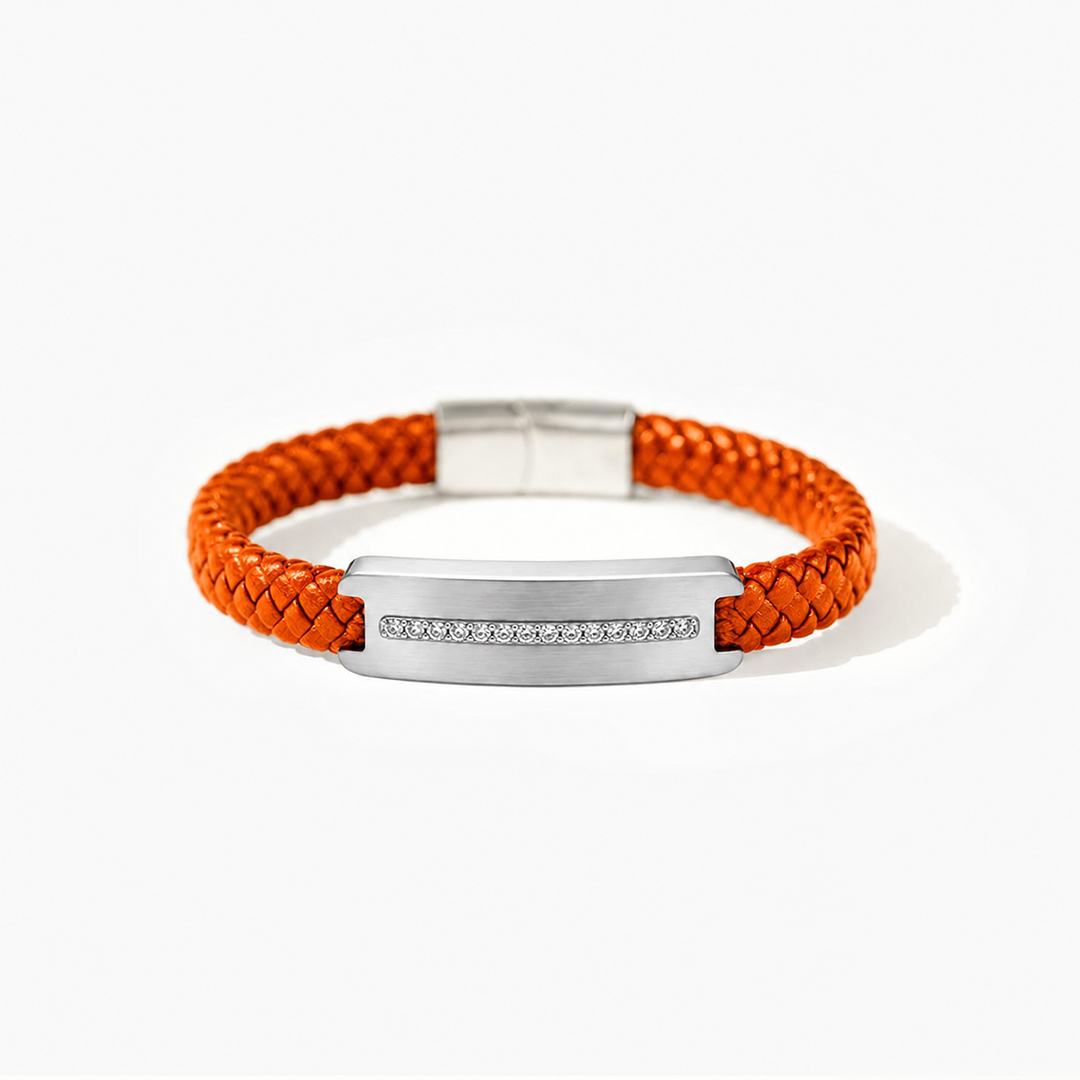 Multiple Sclerosis Awareness Leather Magnet Bracelet