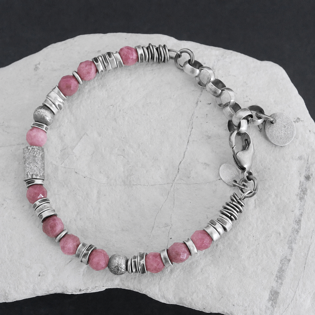 Breast Cancer Pink Bead Enough Bracelet