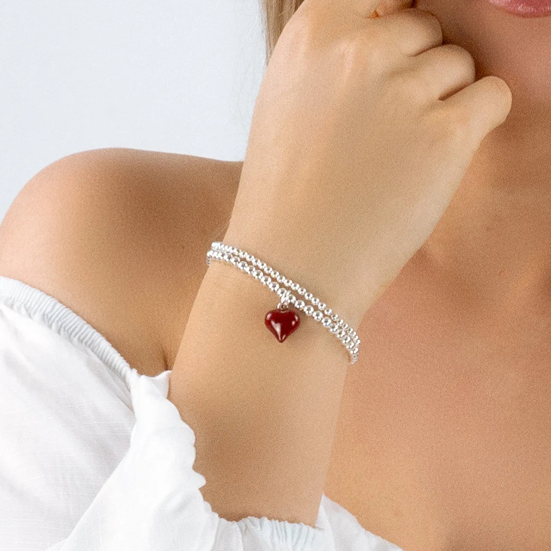 To Me From Me Red Big Heart Bracelet