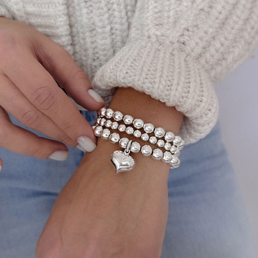 Self Love Puff Heart Charm Bracelet