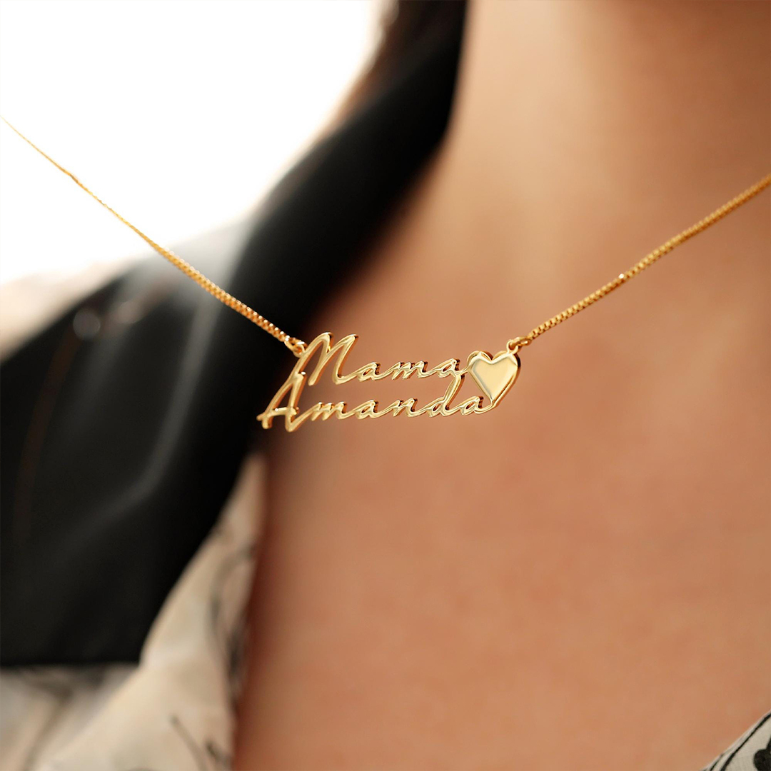 Custom Two Name Mother & Kid Necklace