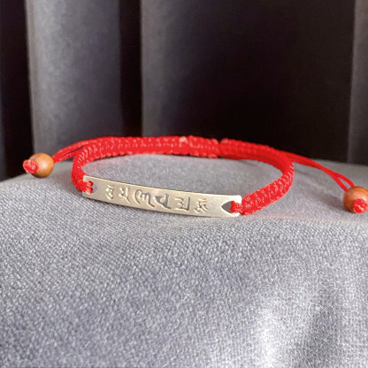 Red String Bracelet-Six Word Mantra Bracelet