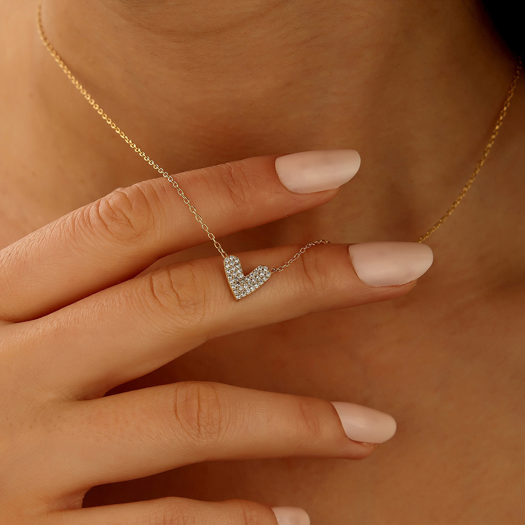 To Me From Me Special Pave Heart Necklace