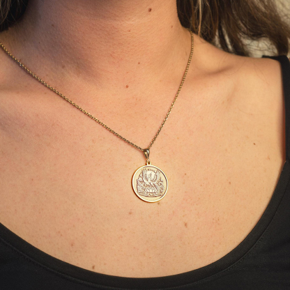 You Will Still Bloom Phoenix  And Lotus Flower Necklace