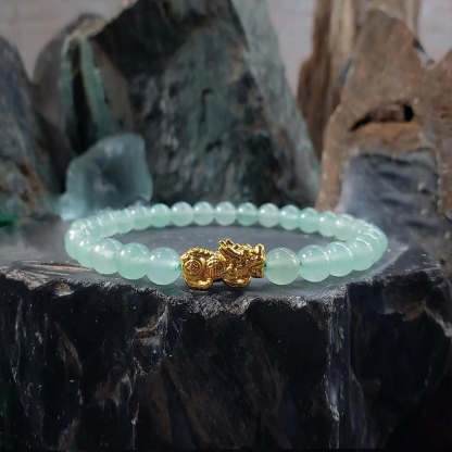 Green Aventurine Pixiu Bracelet for Emotional Support & Positive Energy