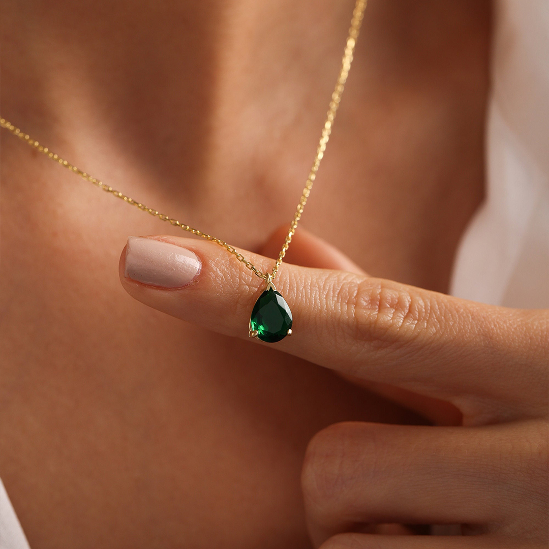 Kidney Disease Awareness Green Drop Necklace