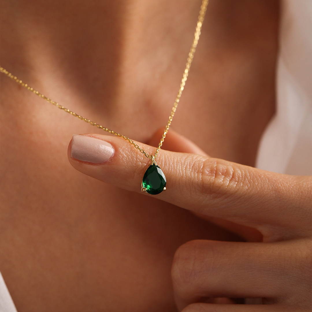 Kidney Disease Awareness Green Drop Necklace