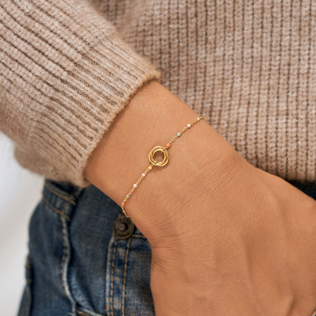 Matching Friendship Three Circles Link Bracelets