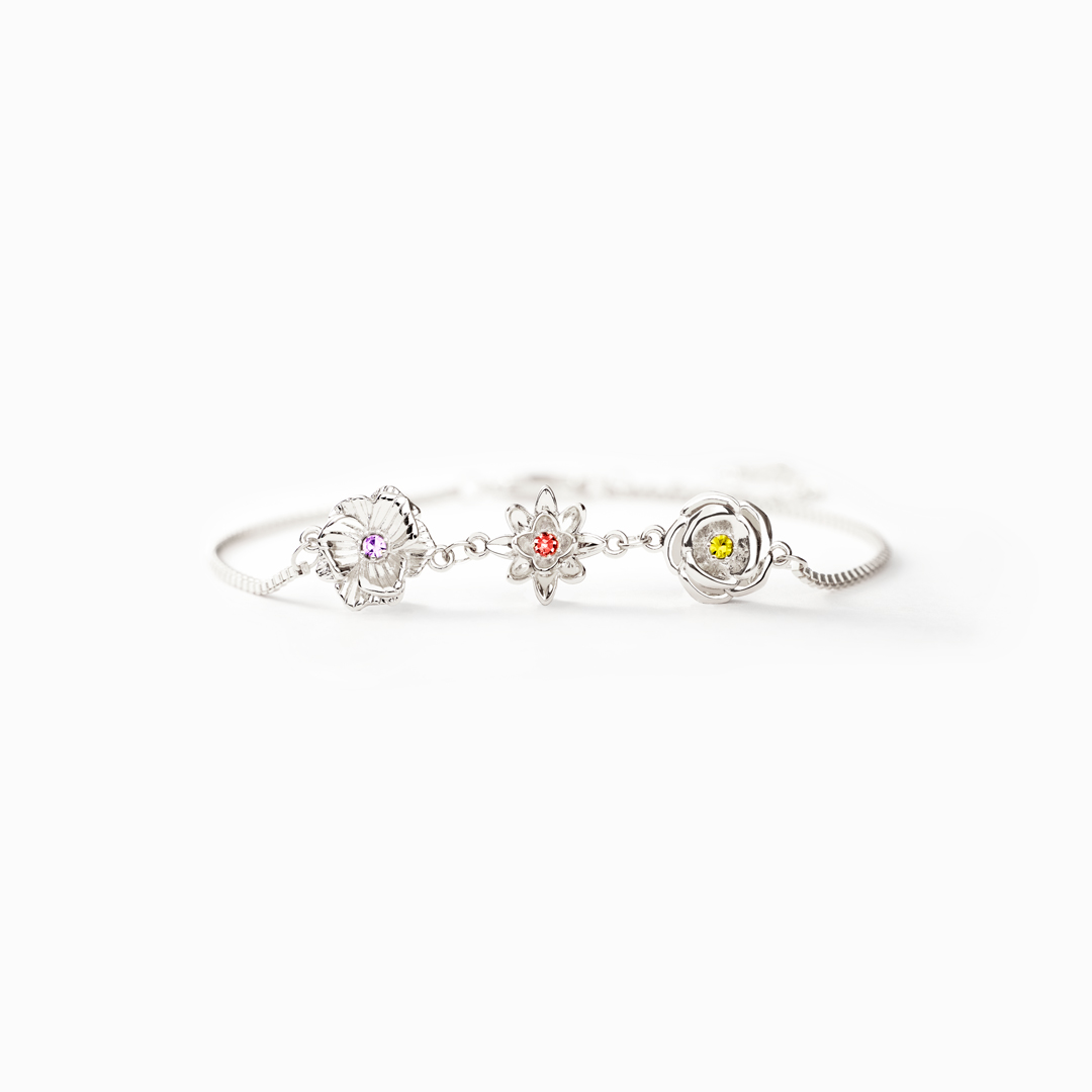 1-10 Three-Dimensional Birth Flowers Bracelet-Mother's Day Gift