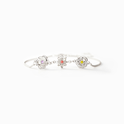 1-10 Three-Dimensional Birth Flowers Bracelet-Mother's Day Gift
