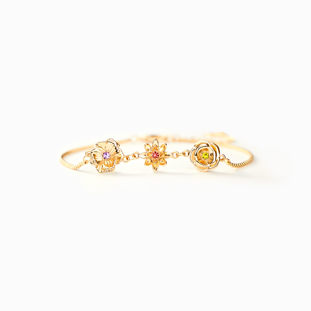 1-10 Three-Dimensional Birth Flowers Bracelet-Mother's Day Gift