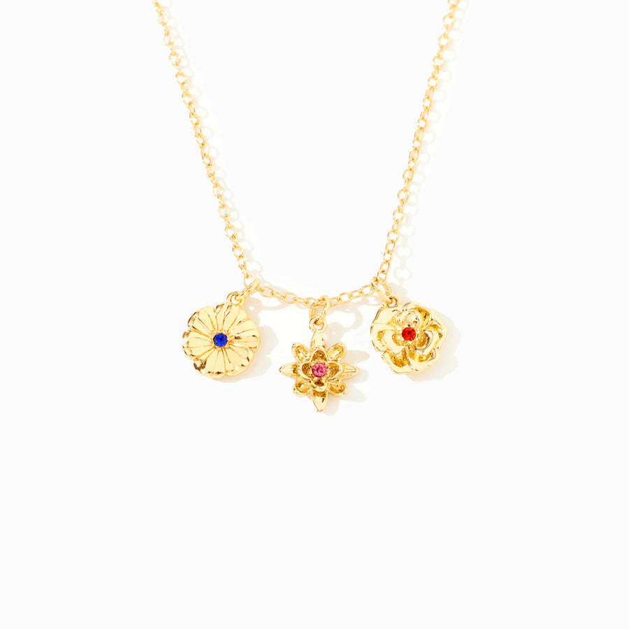 1-12 Three-Dimensional Birth Flowers Necklace-Mother's Day Gift