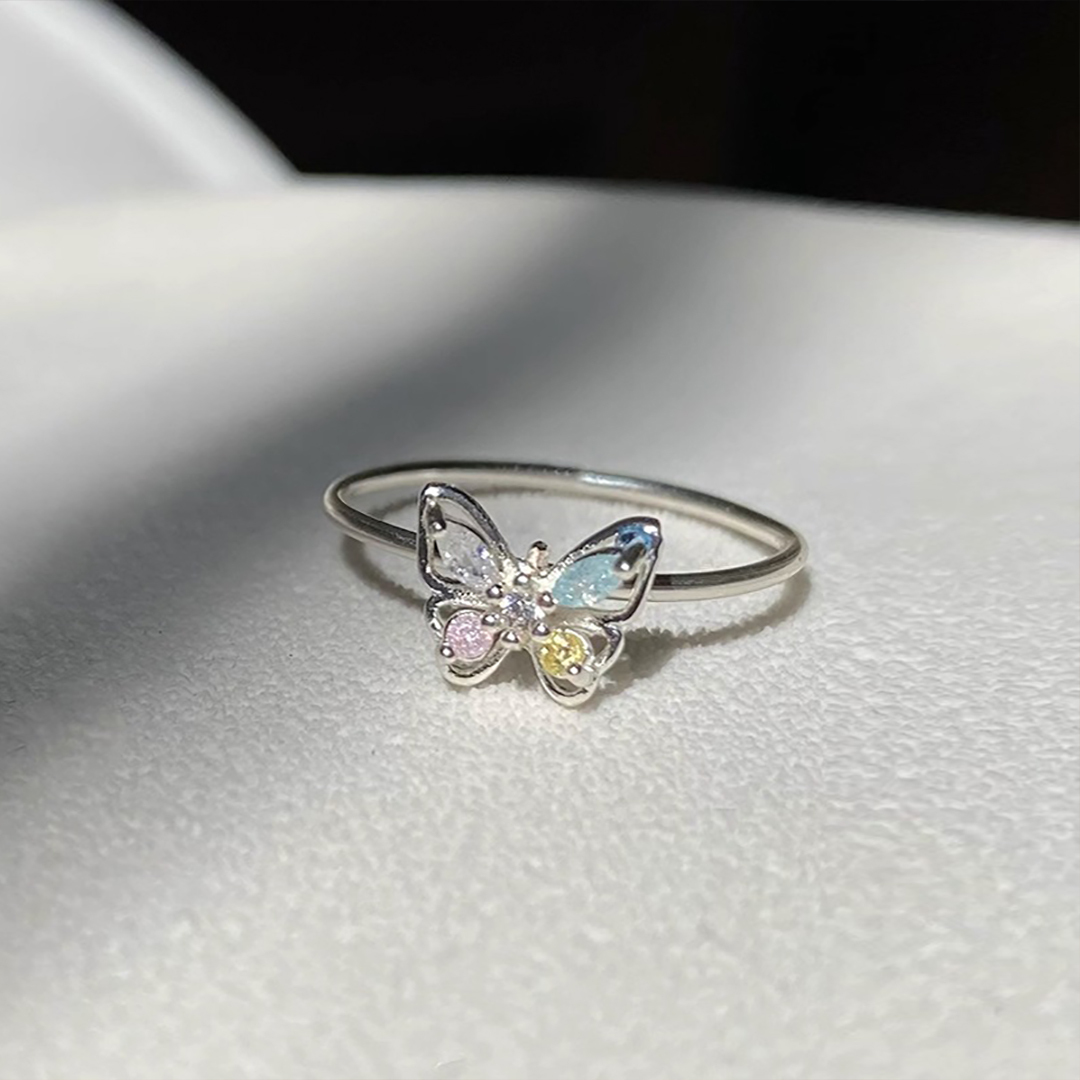 Choosing Peace Choosing Me Colorful Butterfly Ring