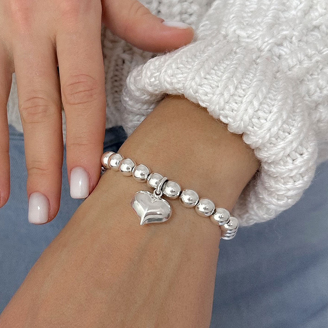 Self Love Puff Heart Charm Bracelet
