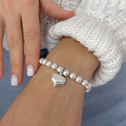 Self Love Puff Heart Charm Bracelet