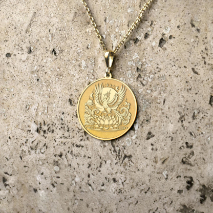 You Will Still Bloom Phoenix  And Lotus Flower Necklace