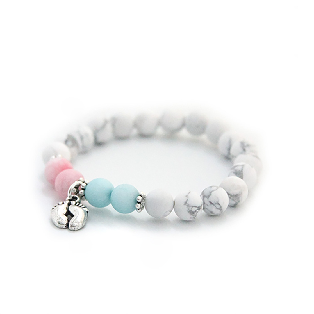 Infant Loss Memorial Pink & Blue Jade Bracelet