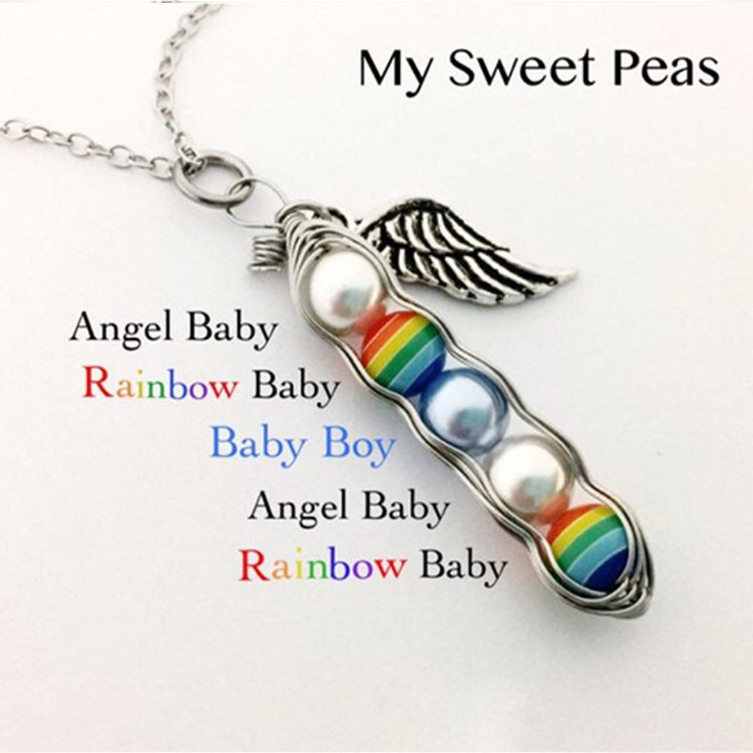 Rainbow Baby Sweet Pea Necklace