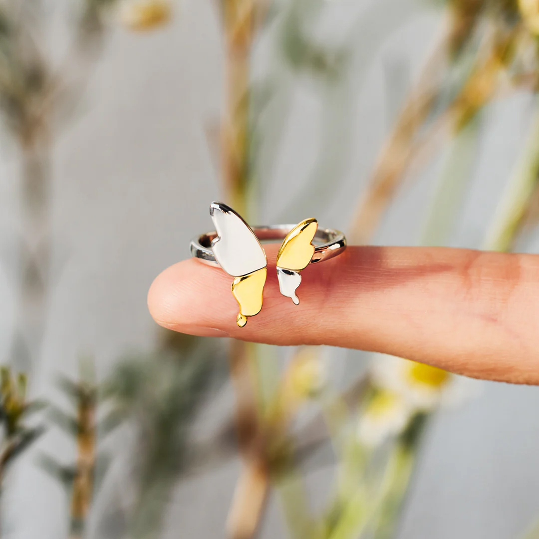 Childhood Cancer Gift Gold Butterfly Ring