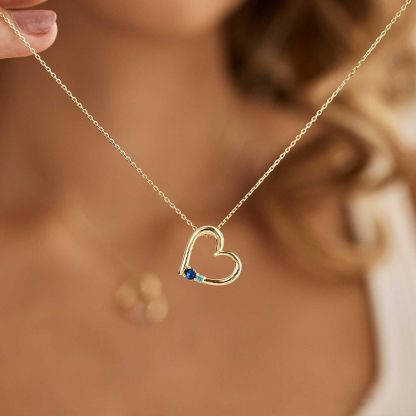 Custom 2-8 Birthstones Grandma's Heartbeat Necklace