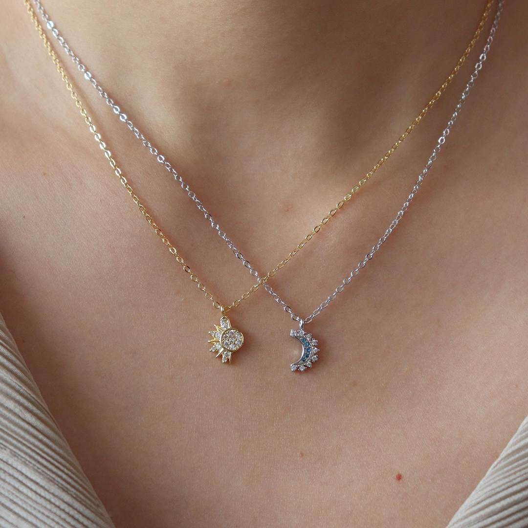Sun & moon Forever Bond Necklace Set