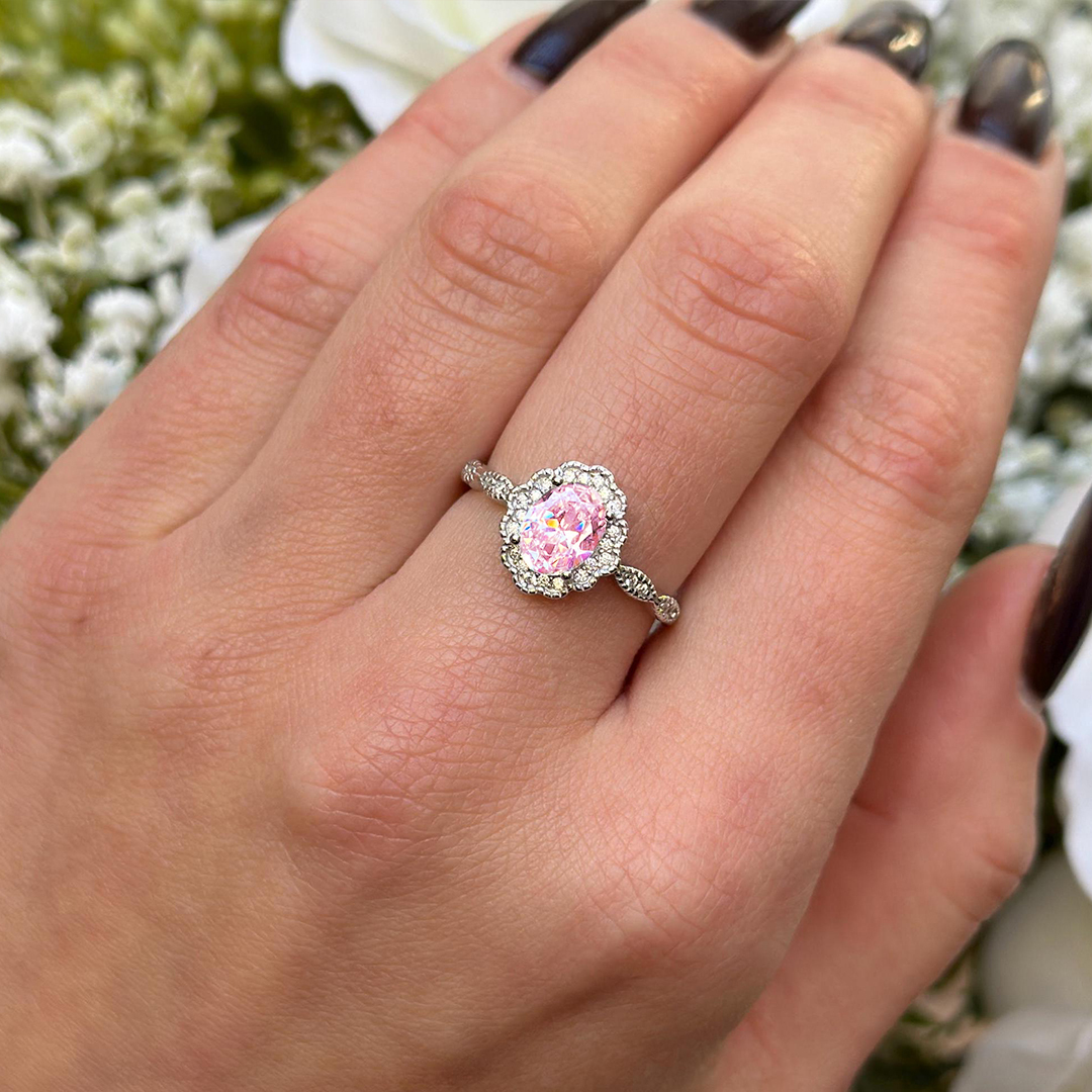 Breast Cancer Awareness Pink Radiant Grace Ring