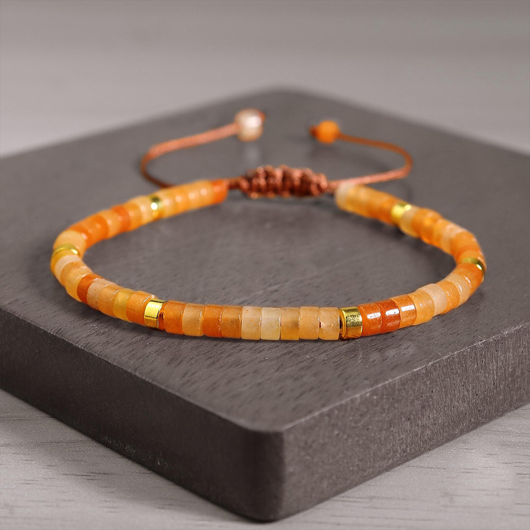 Multiple Sclerosis Awareness Natural Carnelian Stone Bracelet