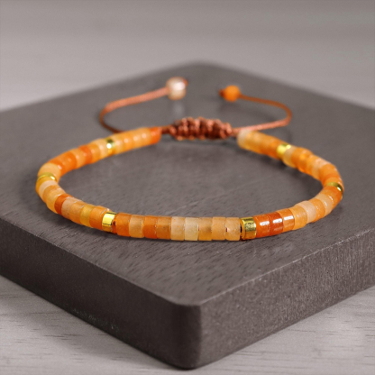 Multiple Sclerosis Awareness Natural Carnelian Stone Bracelet