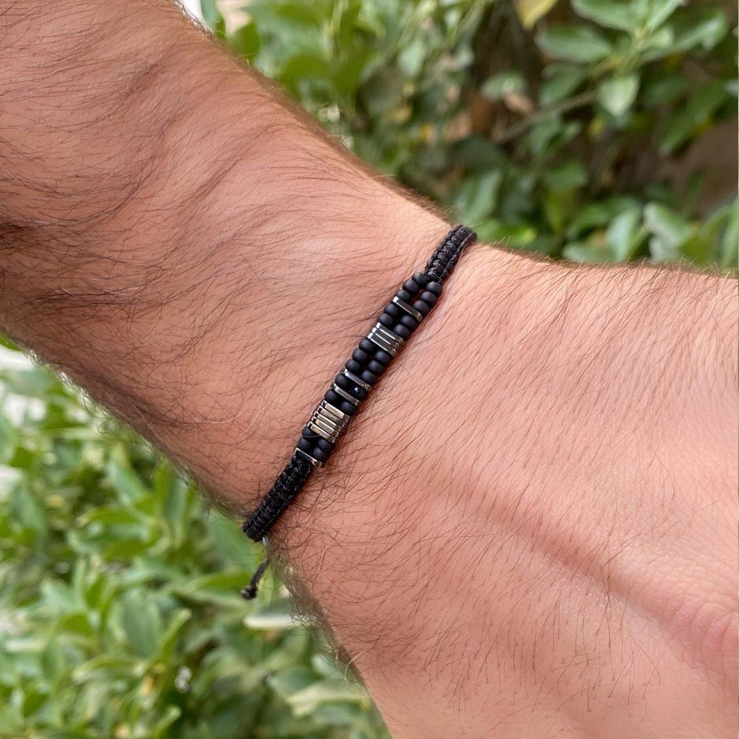 Fuck Diabetes Black Bead Morse Code Bracelet