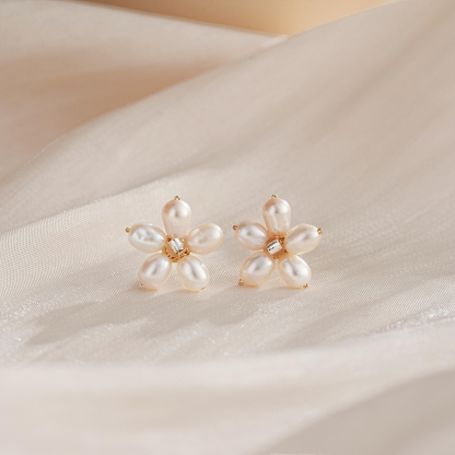 Bridal Freshwater Pearl Drop Earrings