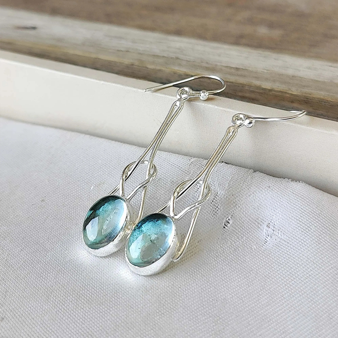 Aquamarine Tear Earrings