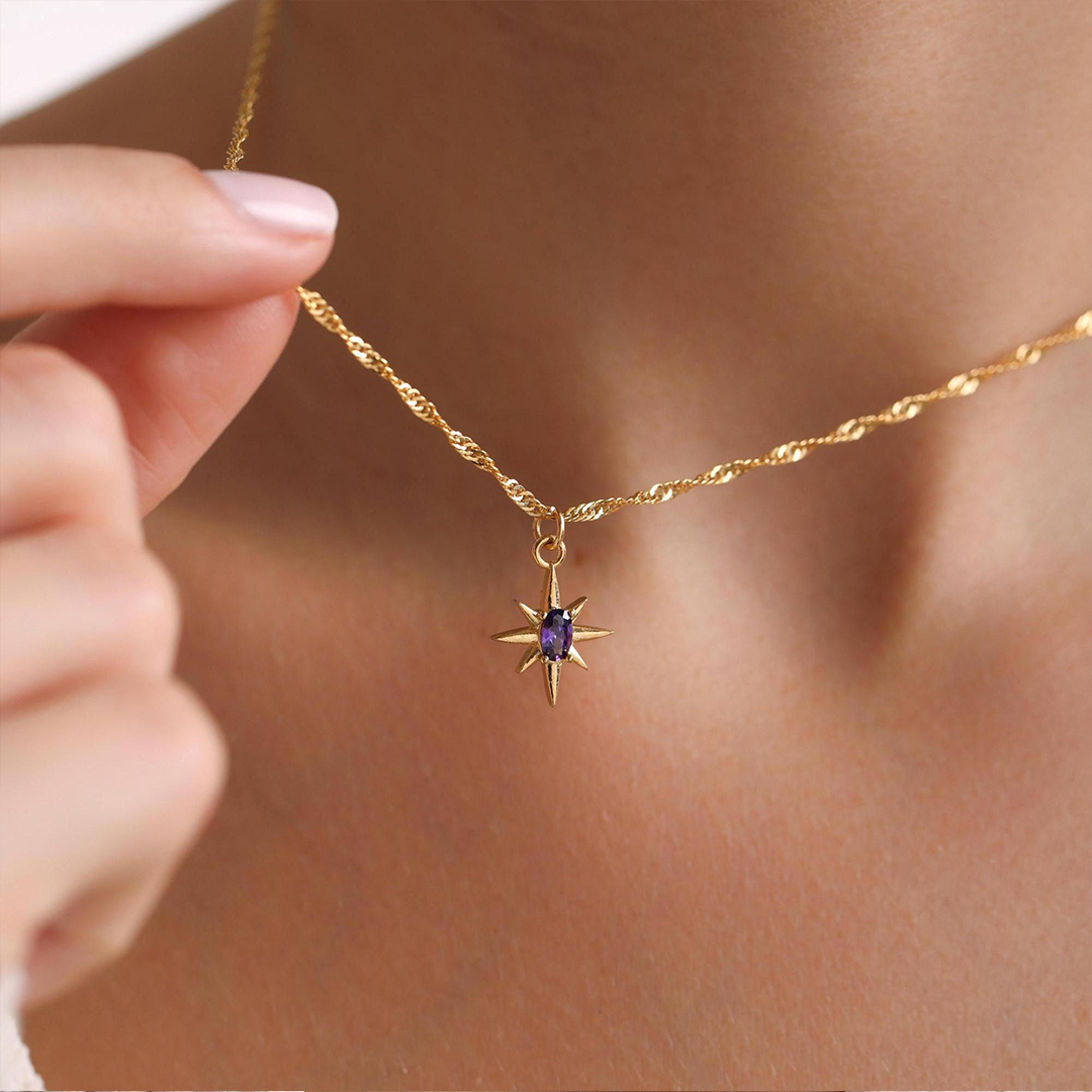 North Star Pave Pendant Necklace