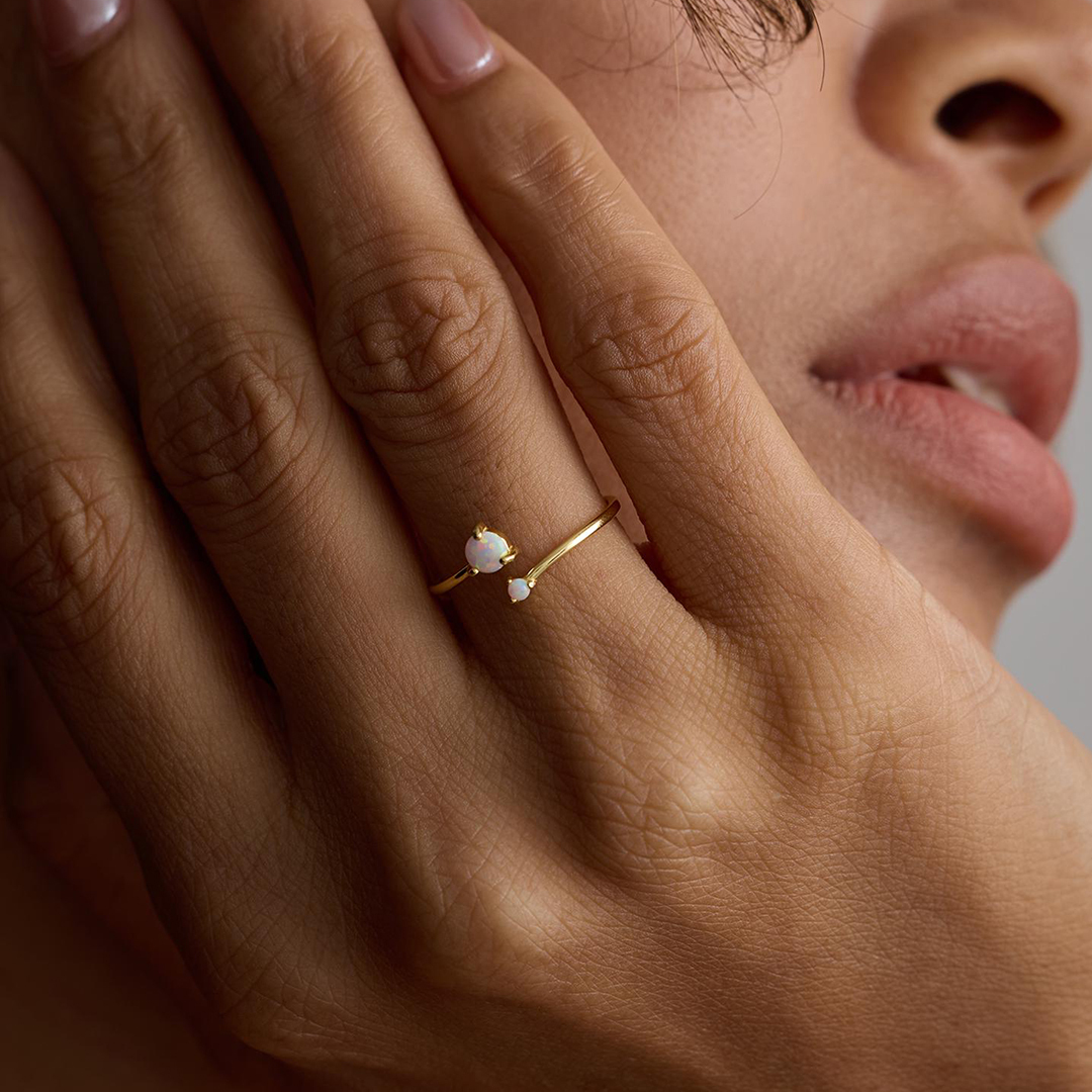 Self Love Minimalist White Opal Ring