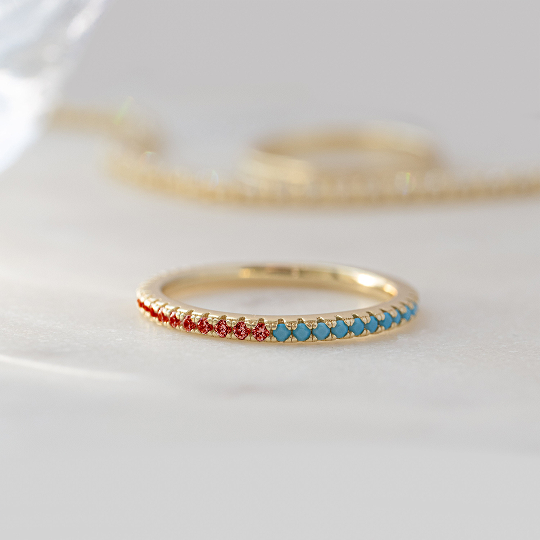 Unbreakable Spirit Diabetes Awareness Eternity Turquoise Ring