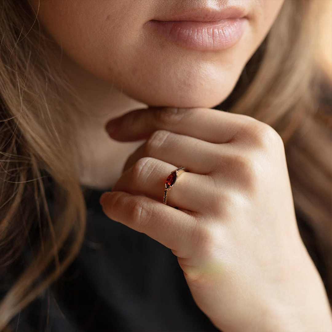 Marquise Ruby Promise Ring