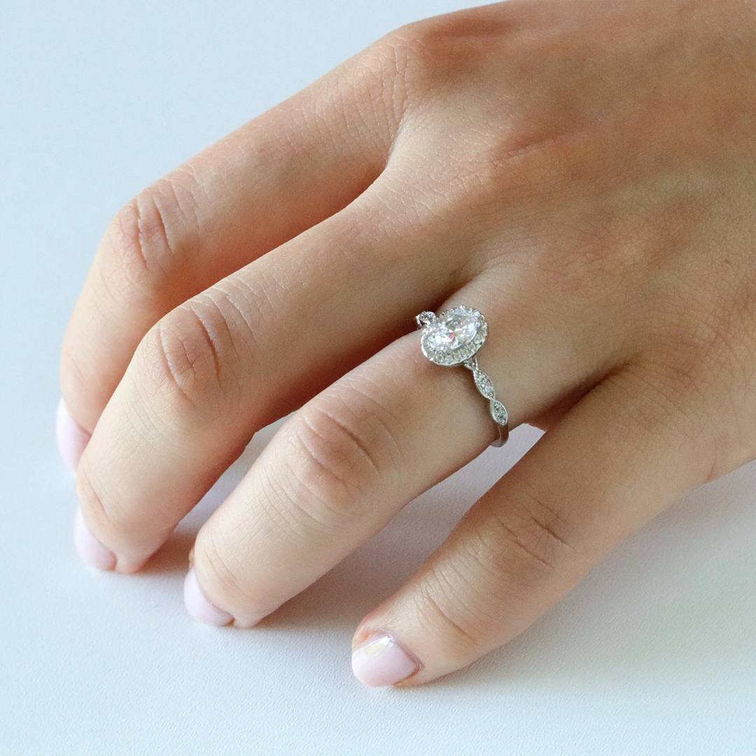 To Me With Love Oval Cut Halo Ring