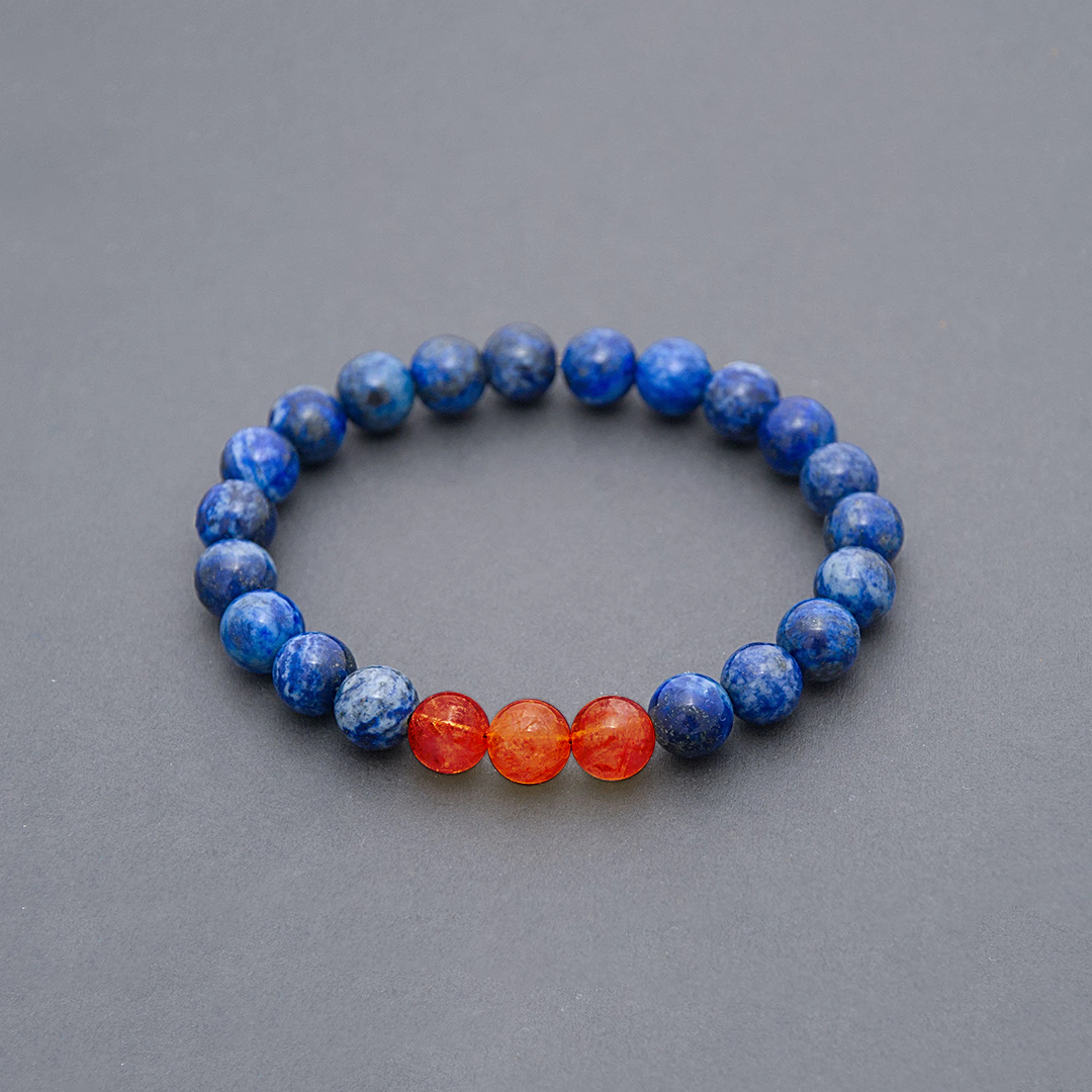 Diabetes Awareness Yellow And Blue Lapis Lazuli Bracelet