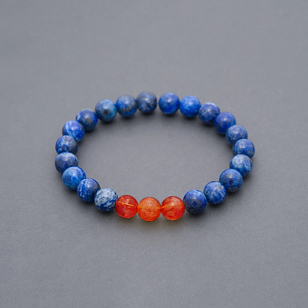 Diabetes Awareness Yellow And Blue Lapis Lazuli Bracelet