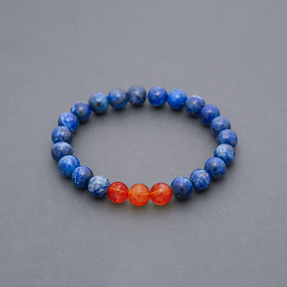 Diabetes Awareness Yellow And Blue Lapis Lazuli Bracelet