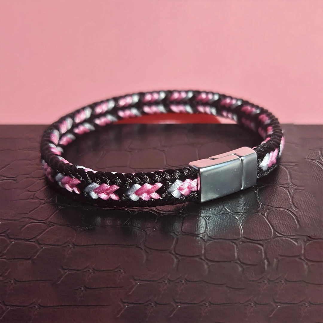 I Am Enough Breast Cancer Awareness Braided Bracelet