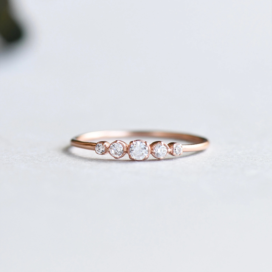 Lung Cancer Awareness Rose Gold Vermeil Ring