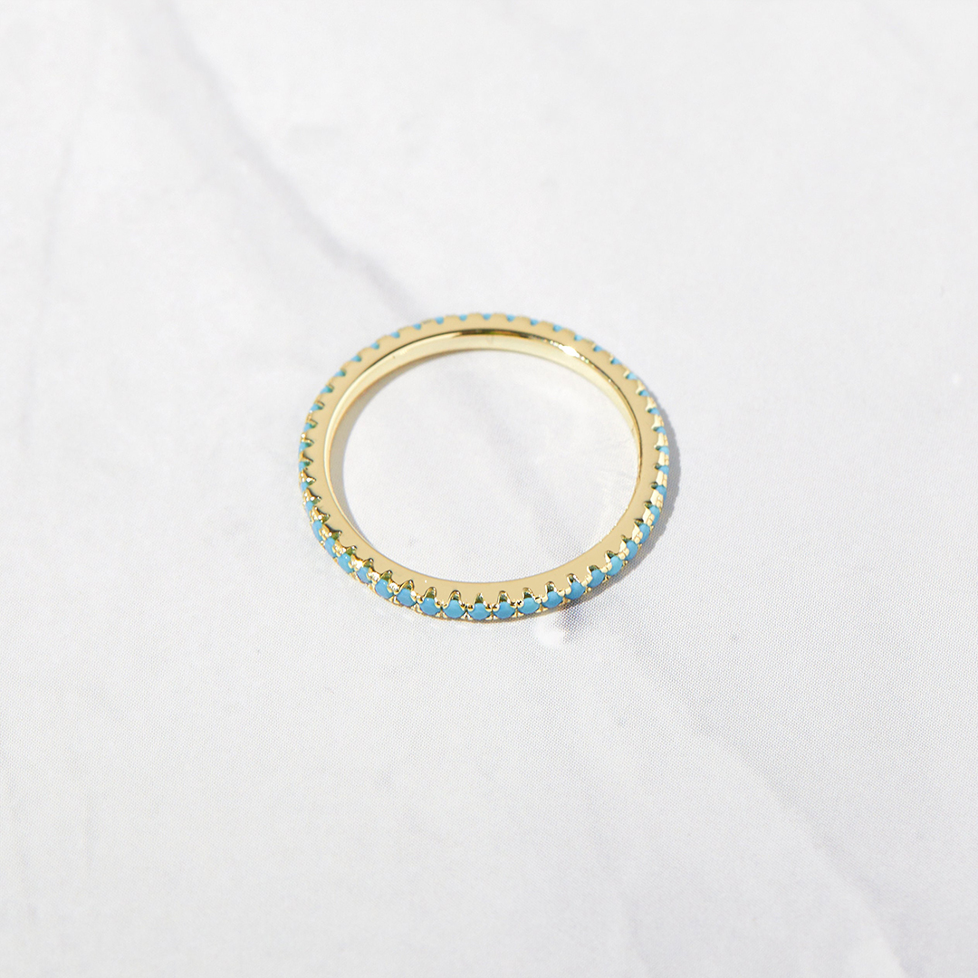 Ovarian Cancer Awareness Turquoise Eternity Ring